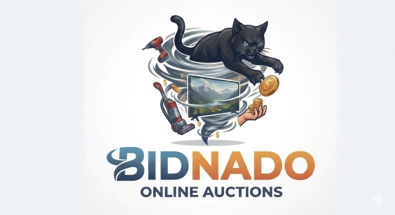 Bidnado Online Auctions Tornado Cat Logo Artwork